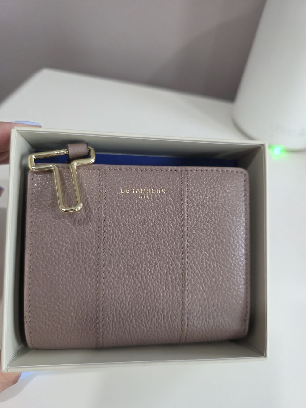 Le Tanneur Small Juliette Grained Leather Wallet - Pharma Gray - Picture 5 of 12